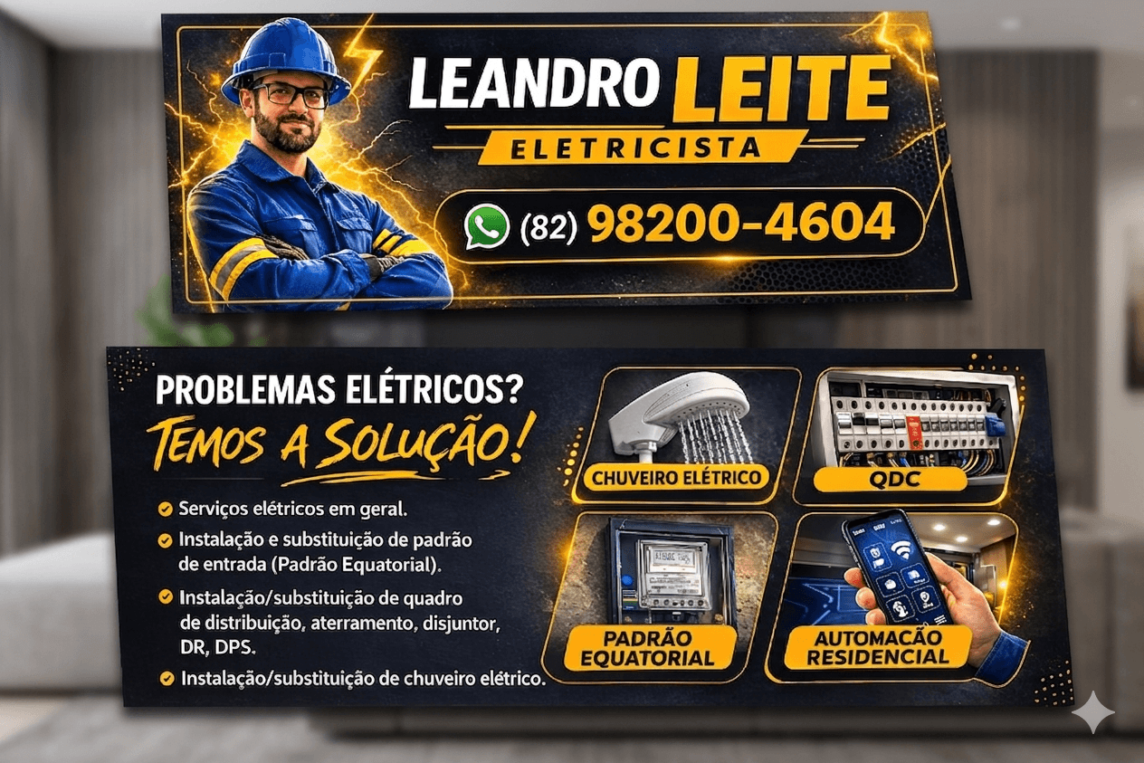 Eletricista Leandro Leite em Maceió — foto de capa
